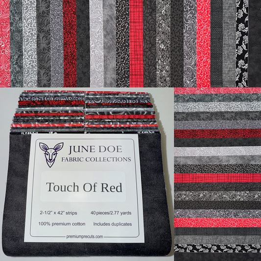 June Doe Fabric Collections - Touch Of Red - 40-Strip Pack
