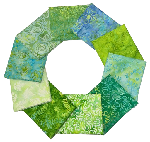 Anthology Batiks "Soft Spring" Half-yard Bundle - 10 Fabrics, 5 Total Yards