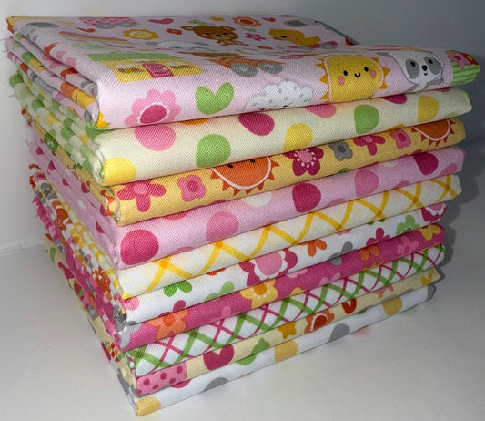 Riley Blake "Bundle Of Joy" (Baby Girl) Half-yard Bundle - 10 Fabrics, 5 Total Yards