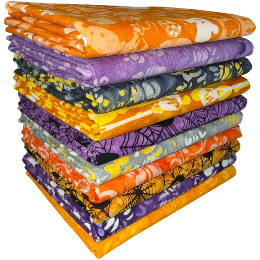 Half-yard Bundle - Riley Blake Expressions Batiks "Whispering Hallows" (Halloween) 10 Fabrics, 5 Total Yards