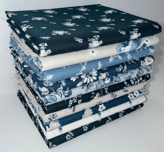 Riley Blake "Serenity Blues" Half-yard Bundle - 10 Fabrics, 5 Total Yards