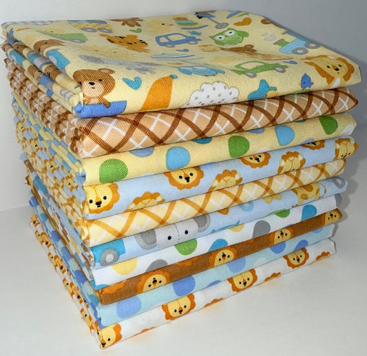 Riley Blake "Special Delivery" (Baby Boy) Half-yard Bundle - 10 Fabrics, 5 Total Yards