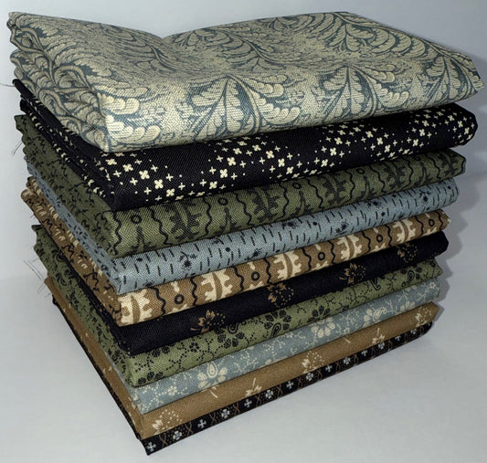 Marcus Fabrics "Bluebird Manor" Half-yard Bundle - 10 Fabrics, 5 Total Yards