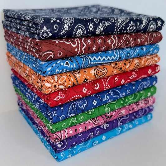 Bandana Paisley Half-yard Bundle - 10 Fabrics, 5 Total Yards