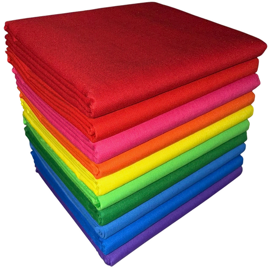 Supreme Cotton Solids ROYGBIV Half-yard Bundle - 10 Fabrics, 5 Total Yards