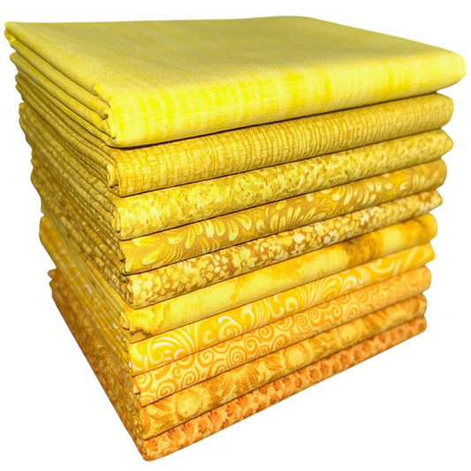 Basic Colors - Sunny Half-yard Bundle - 10 Fabrics, 5 Total Yards