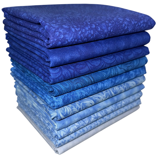 Rhapsody In Blue Half-yard Bundle - 10 Fabrics, 5 Total Yards