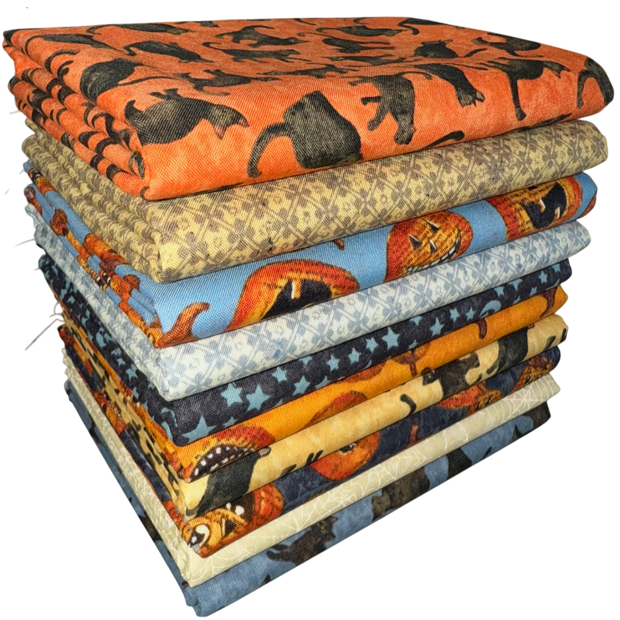 Clothworks "All Hallow's Eve" (Halloween) Half-yard Bundle - 10 Fabrics, 5 Total Yards