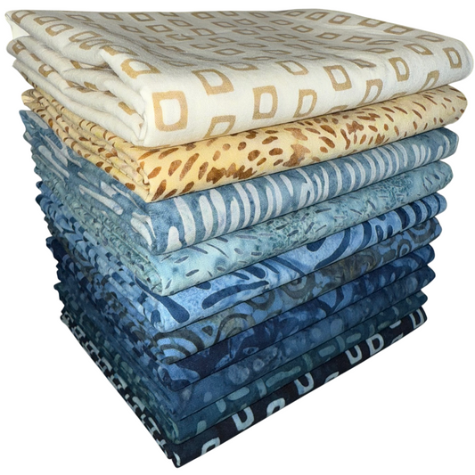 Riley Blake Expressions Batiks "Mountain High" Half-yard Bundle - 10 Fabrics, 5 Total Yards