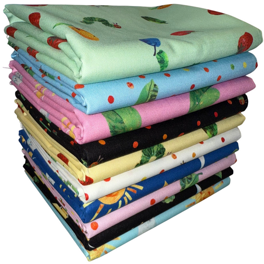 Andover "The Very Hungry Caterpillar" Half-yard Bundle - 10 Fabrics, 5 Total Yards