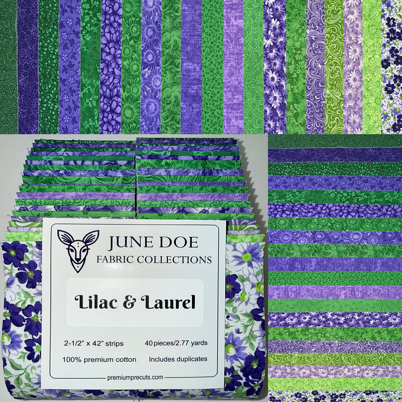June Doe Fabric Collections - Lilac & Laurel - 40-Strip Pack