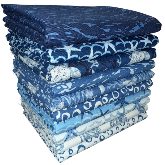 Riley Blake "Ocean Oasis" Half-yard Bundle - 10 Fabrics, 5 Total Yards