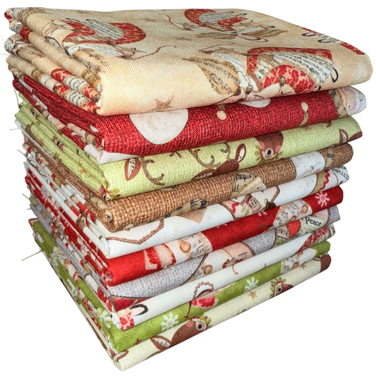 Benartex "White Christmas" Half-Yard Bundle - 10 Fabrics, 5 Total Yards