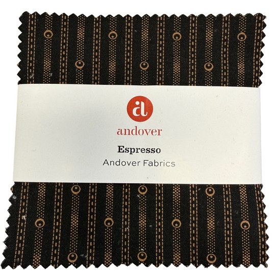Charm Pack 5x5 Squares - Andover Espresso - 40 5" Squares