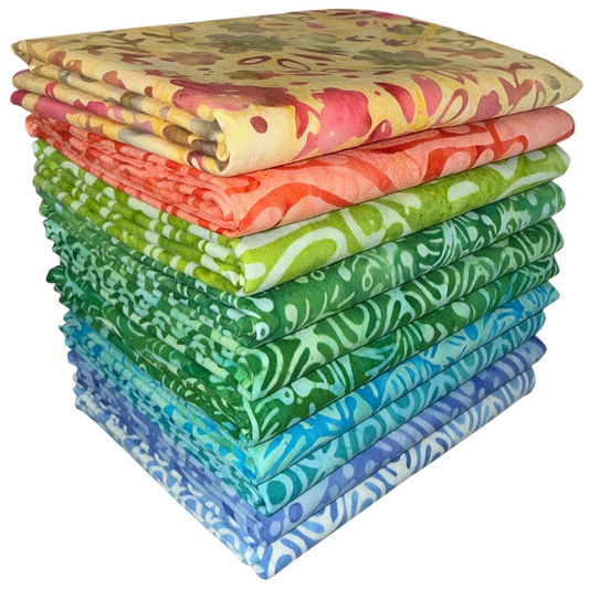 Riley Blake Expressions Batiks "Geometric Splash" Half-yard Bundle - 10 Fabrics, 5 Total Yards