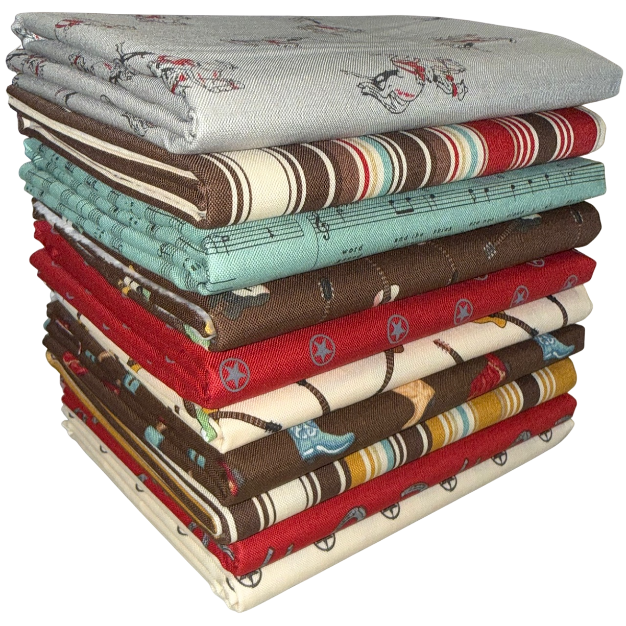 Riley Blake "Cowboys" Half-yard Bundle - 10 Fabrics, 5 Total Yards