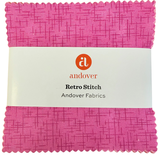 Charm Pack 5x5 Squares - Andover Retro Stitch - 40 5" Squares