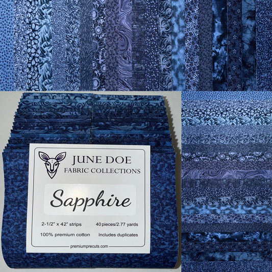 June Doe Fabric Collections - Sapphire - 40-Strip Pack