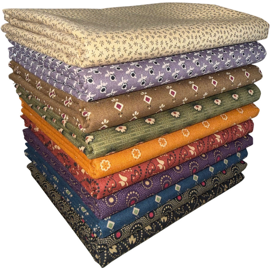 Marcus Fabrics "Piecemakers Sampler" Half-yard Bundle - 10 Fabrics, 5 Total Yards