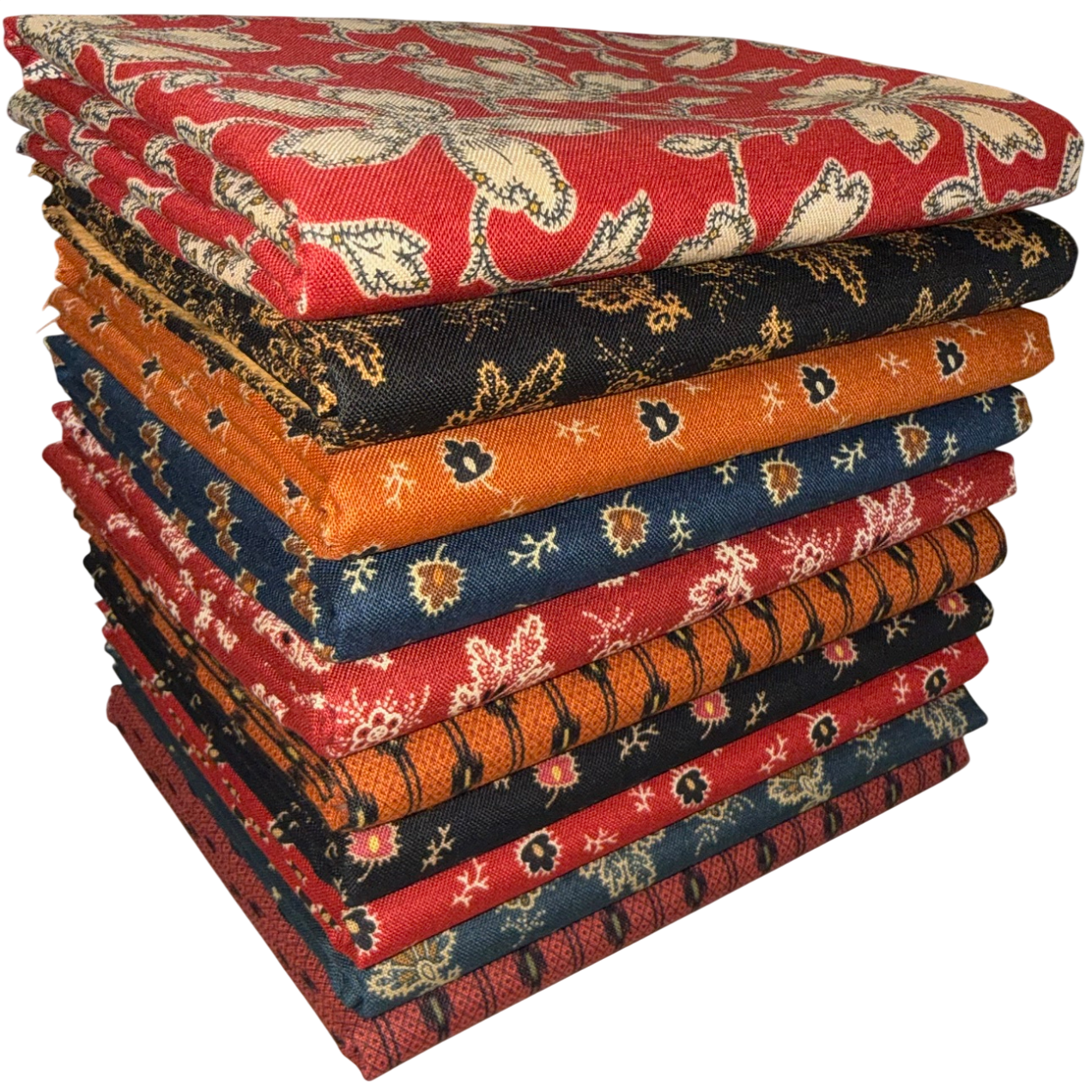 Andover/Makower UK "Carolina" (Heritage) Half-Yard Bundle - 10 Fabrics, 5 Total Yards