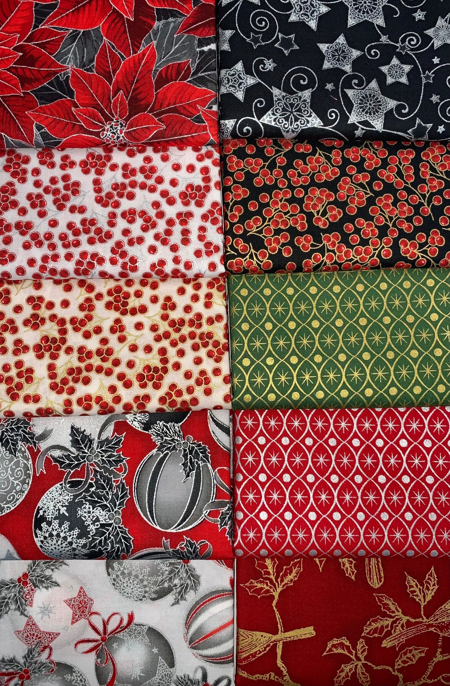 Robert Kaufman "Holiday Flourish 15" Half-yard Bundle - 10 Fabrics, 5 Total Yards
