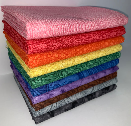 Quilters' Crayon Box Half-yard Bundle - 10 Fabrics, 5 Total Yards