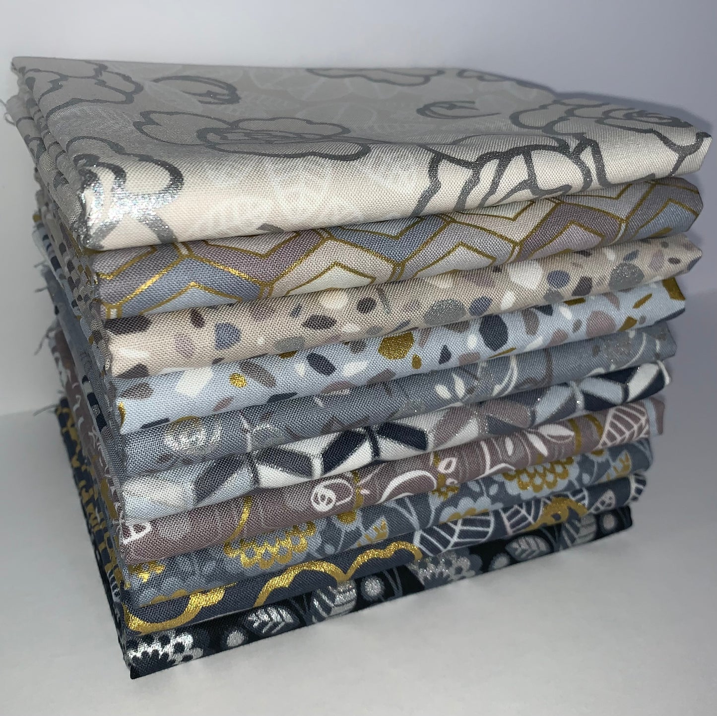 Robert Kaufman "Silverstone: Neutral Dawn" Half-Yard Bundle - 10 Fabrics, 5 Total Yards