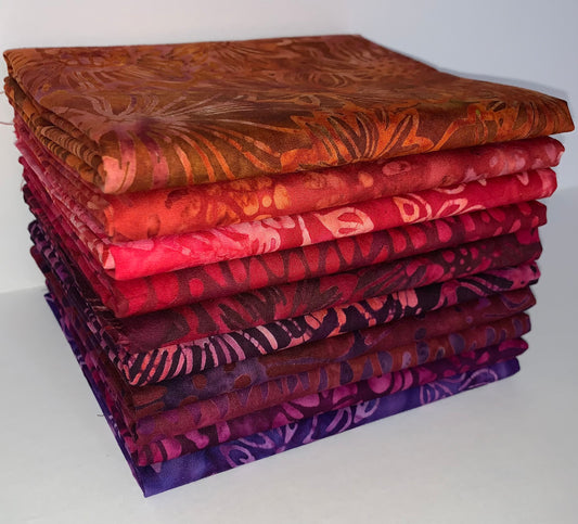 Robert Kaufman Artisan Batik "Sunrise Blossoms" Half-yard Bundle - 10 Fabrics, 5 Total Yards