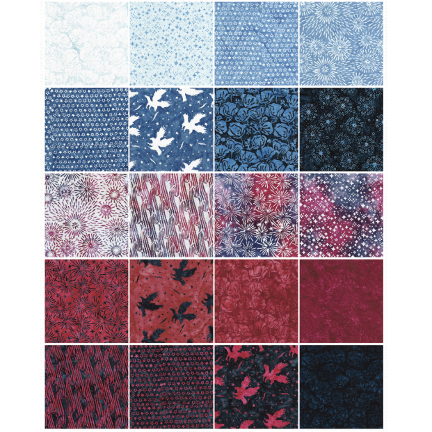 Island Batik - Jubilee - 20 Fabrics, 40 Total Strips