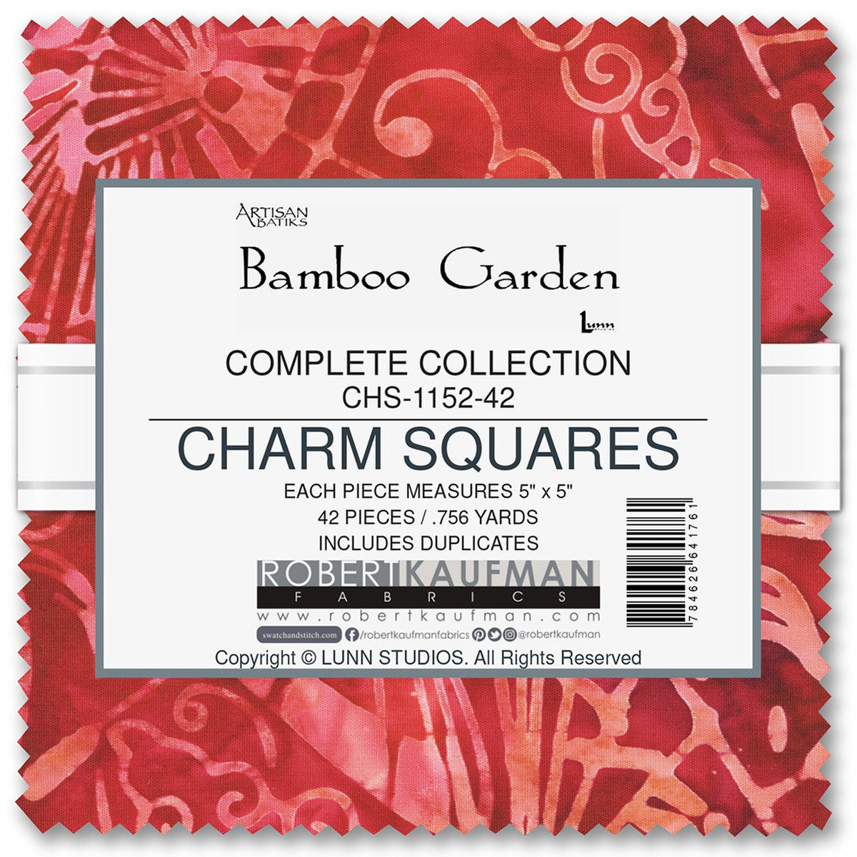 Charm Pack 5x5 Squares - Robert Kaufman Artisan Batik "Bamboo Garden" - 40 5" Squares