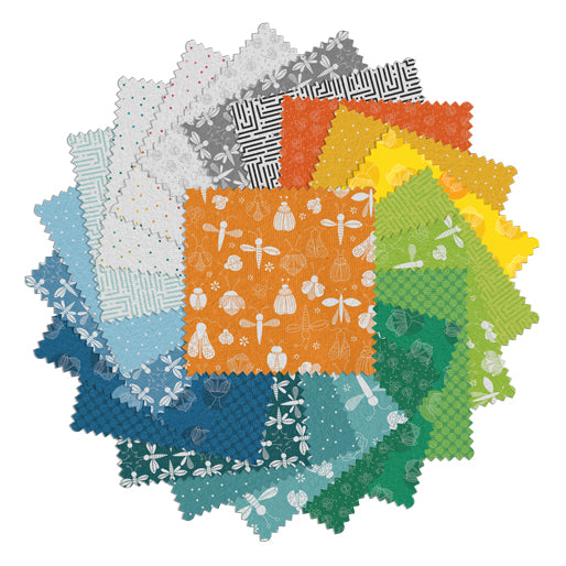 Charm Pack 5x5 Squares - Benartex Lucky Bugs - 40 5" Squares