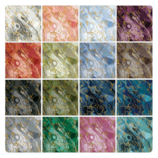Charm Pack 5x5 Squares - Benartex Marbled Earth - 40 5" Squares