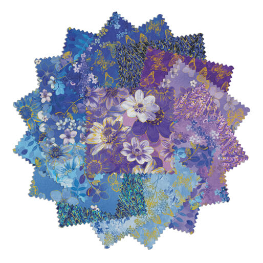 Charm Pack 5x5 Squares - Benartex Metallic Impressions - 40 5" Squares