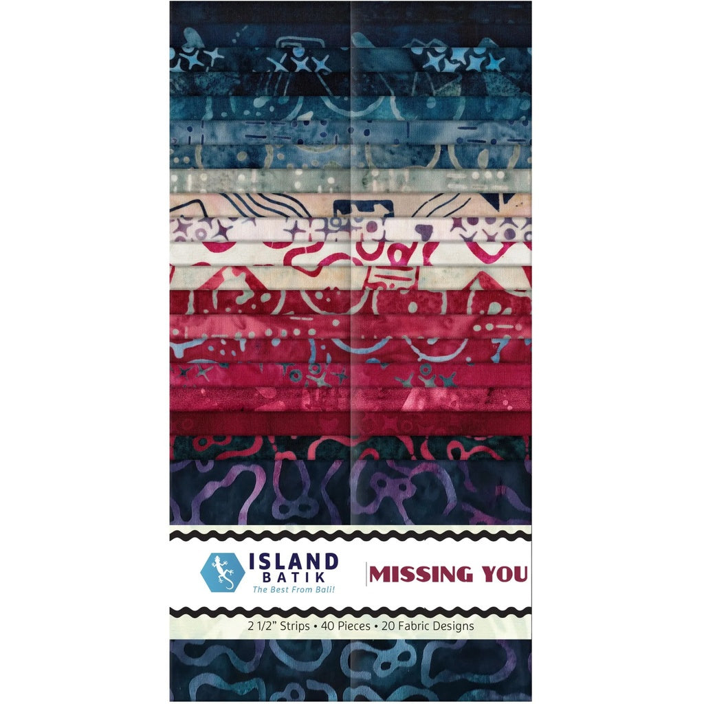 Island Batik - Missing You - 20 Fabrics, 40 Total Strips