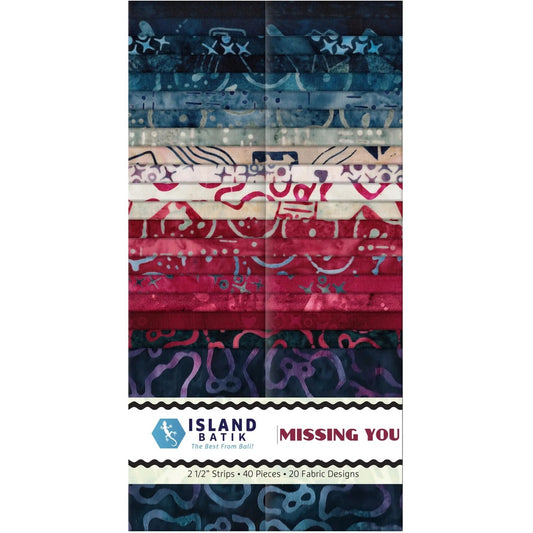 Island Batik - Missing You - 20 Fabrics, 40 Total Strips