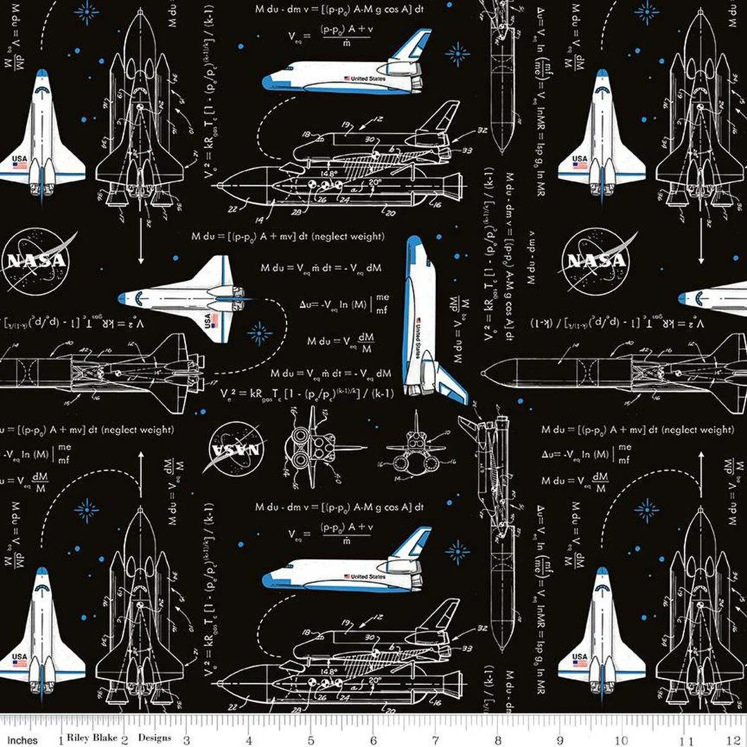 Riley Blake "Outer Space" (NASA) Half-yard Bundle - 10 Fabrics, 5 Total Yards