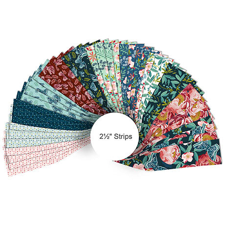 Quilting Treasures QT Fabrics - Peonies & Posies by Julie Lynch - 40 Strip Jelly Roll