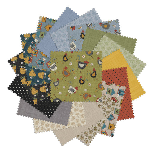 Charm Pack 5x5 Squares - Benartex Prairie Chicks - 40 5" Squares