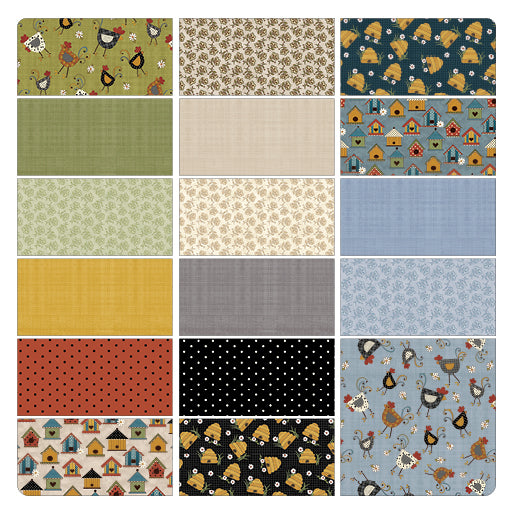 Charm Pack 5x5 Squares - Benartex Prairie Chicks - 40 5" Squares