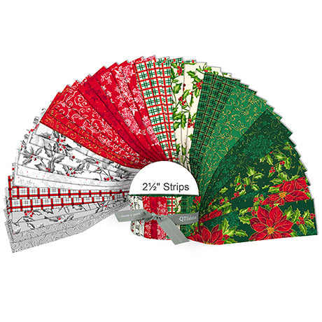 Quilting Treasures QT Fabrics - Pretty Poinsettias - 40 Strip Jelly Roll