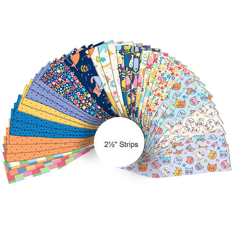 Quilting Treasures QT Fabrics - Purrty Plants & Cats - 40 Strip Jelly Roll
