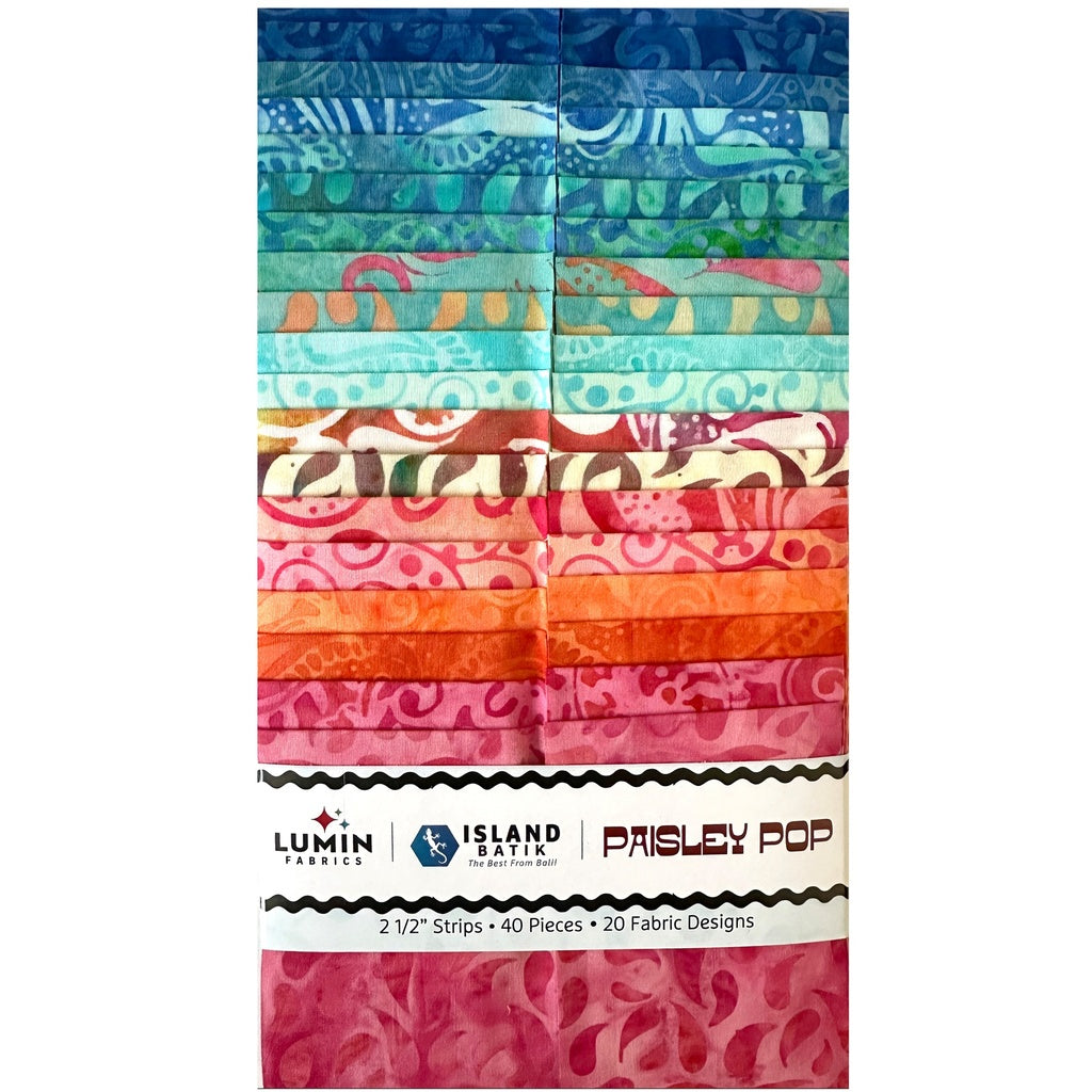 Island Batik - Paisley Pop - 20 Fabrics, 40 Total Strips