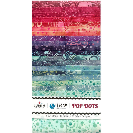 Island Batik - Pop Dots - 20 Fabrics, 40 Total Strips