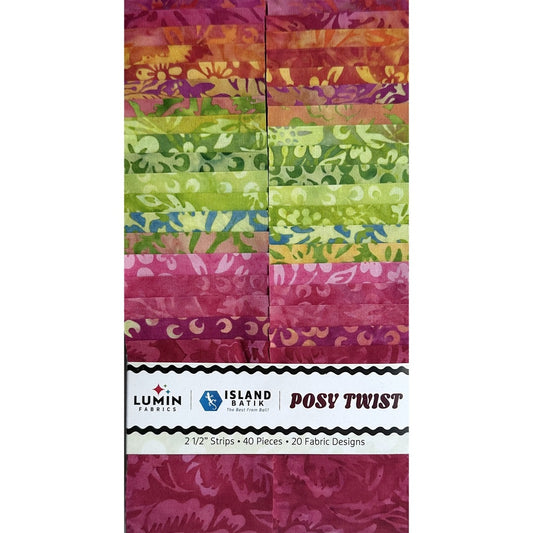 Island Batik - Posy Twist - 20 Fabrics, 40 Total Strips