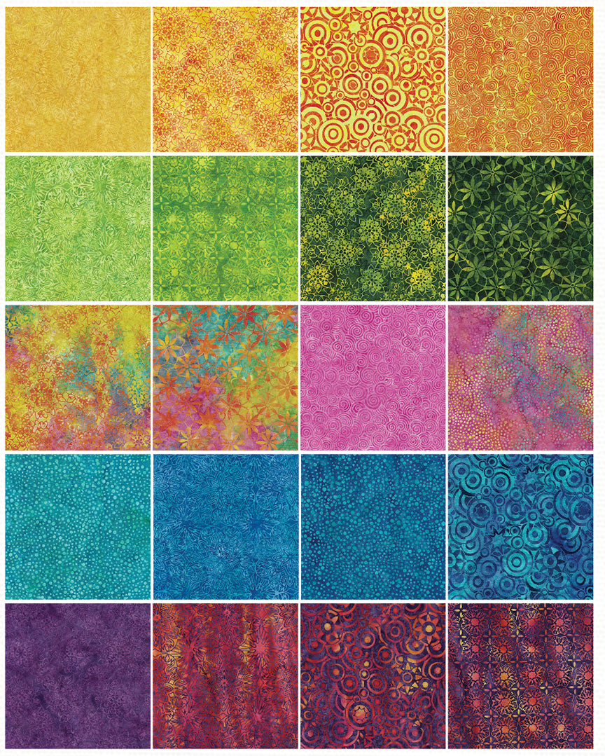 Island Batik - Prisms - 20 Fabrics, 40 Total Strips