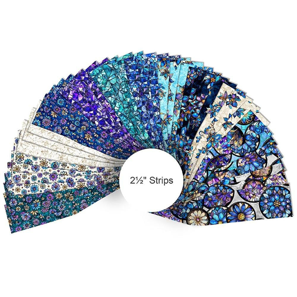 Quilting Treasures QT Fabrics - Mosaic Blooms by Dan Morris - 40 Strip Jelly Roll