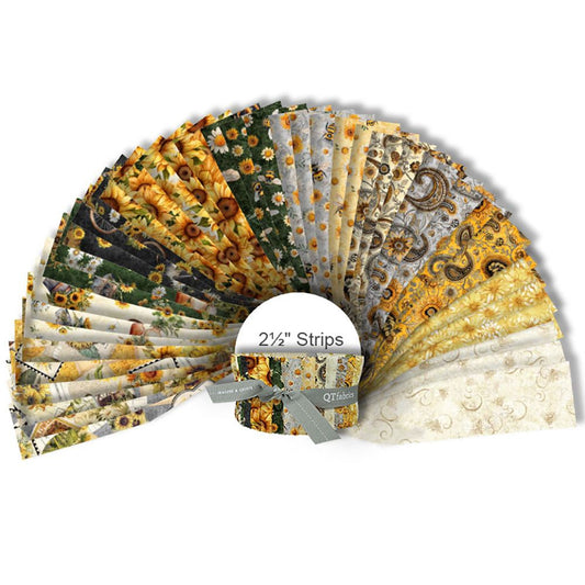 Quilting Treasures QT Fabrics - Sunflower Serenade by Dan Morris - 40 Strip Jelly Roll