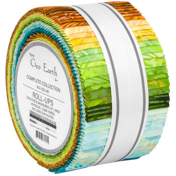 Robert Kaufman Artisan Batiks: Geo Earth Roll-up - 40 Total Strips
