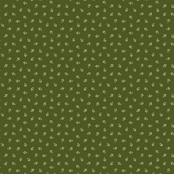 (1.5 yd) Marcus Fabrics Autumn Delight Pieceful Gathering Designs R110933D - Hunter Tiny Tri Leaf