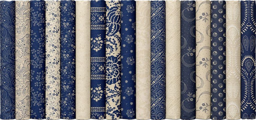 Marcus Fabrics - Anna B's Indigos By Carrie Quinn - 40 2.5" Strips/Jelly Roll